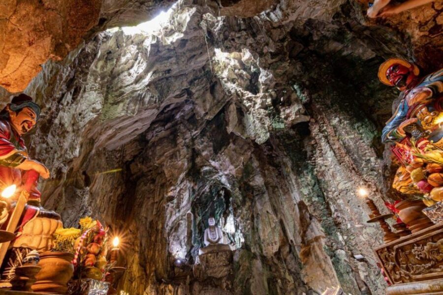 Am Phu Cave, Marble and Monkey Mountain Fullday tour - Am Phu Cave: Buddhism Lessons Hidden in the Horror Scenes