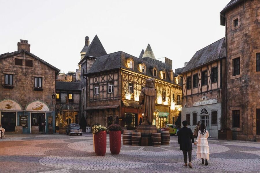 Da Nang: Ba Na Hills Entry with Cable Car and Lunch Option - French Village and Luna Castle: theme worlds with roaming potential