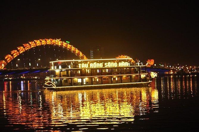 Da Nang Night Motorbike Tour & River Cruise Riding By Lady Rider - Stop-by-stop: Dragon Bridge, Love Bridge, and APEC Park at night