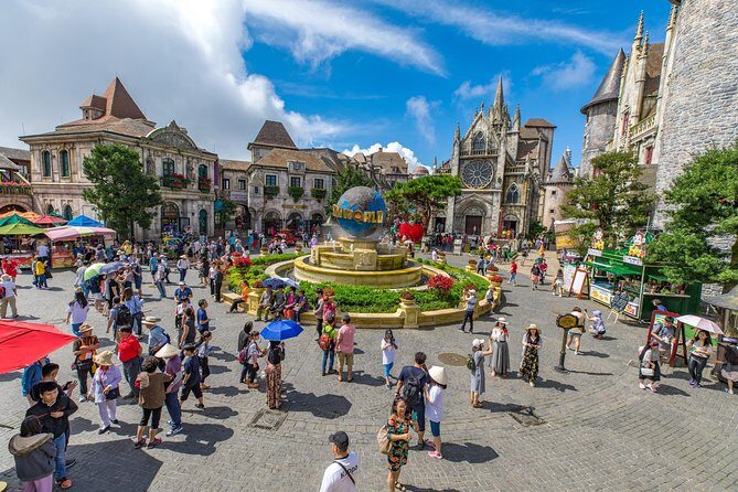 Entry ticket: Ba Na Hills and Golden Bridge Cable Car - The moment you step out: Buddha statue and flower gardens