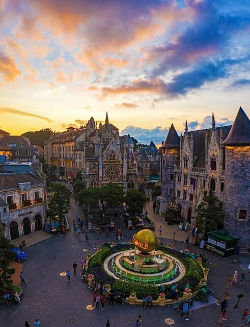 From Da Nang: Full-Day Ba Na Hills and Golden Bridge Tour - French village, Gothic cathedral, and the cobblestone wander