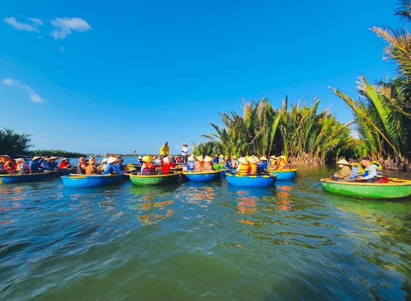 From Da Nang: Hoi An Old Town Tour, Night Market & Boat Ride - Cam Thanh Coconut Village: bamboo basket boat and traditional fishing