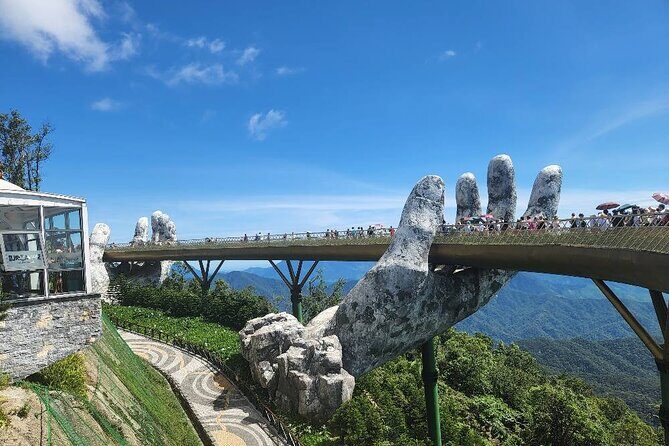 Golden Bridge-Monkey mountain-Dragon Bridge -Marble Mountain Fullday PrivateTour - Marble Mountains: five hills, caves, and the elevator shortcut