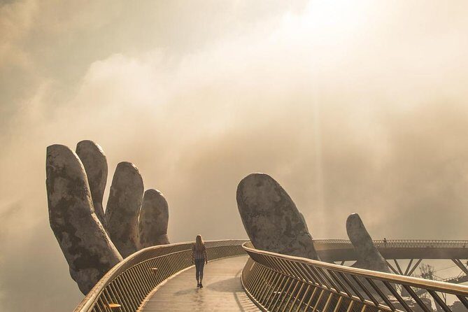 Golden Bridge, Monkey Mt, Marble – Private Car (EN Driver) - Stop 1: Marble Mountains Caves, Tunnels, and the Element Theme