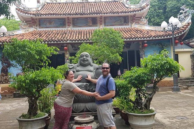 MARBLE MOUNTAIN-AM PHU Cave & HOI AN -Colourful Lantern Boat Ride - Hoi An Ancient Town: Japanese Bridge, assembly halls, and the central market