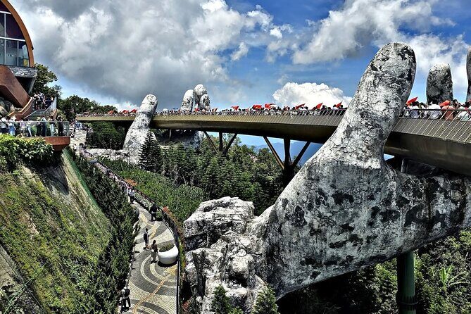 Marble Moutain - Golden Bridge - Ba Na Hill via Cable Car from Da Nang or Hoi an - Golden Bridge Zone: Photos, Flower Garden, Linh Ung Pagoda, French Village